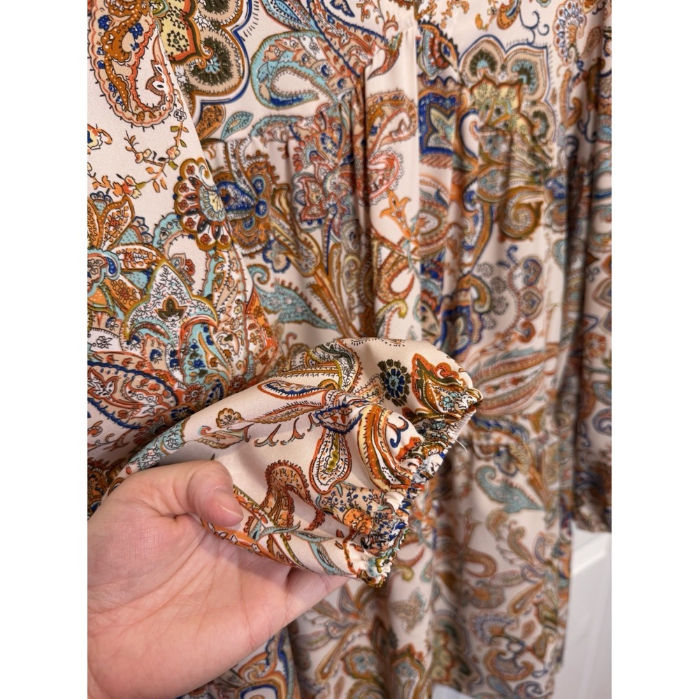 Unbranded Womens Tiered Paisley Babydoll Dress Size M Boho Indie Dainty Romantic - Picture 6 of 9